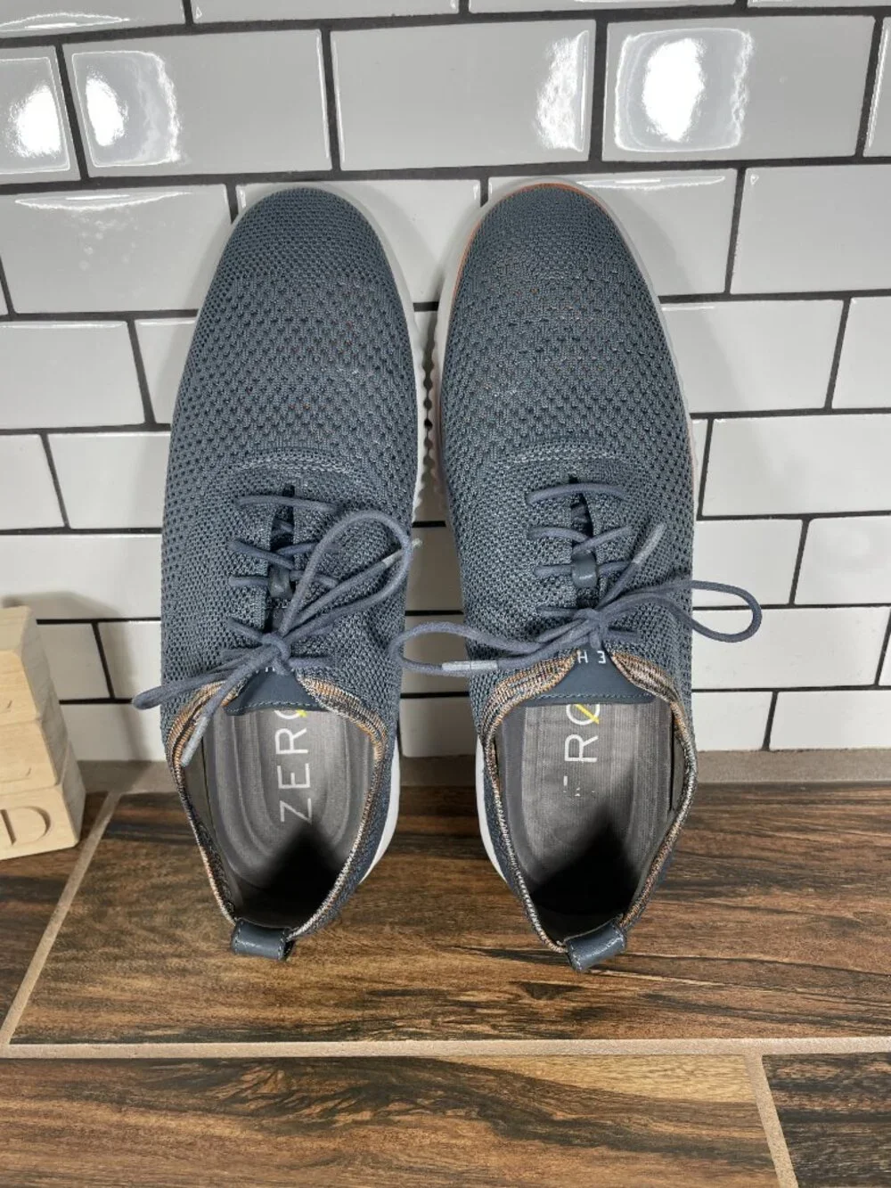 Cole Haan 2.Zerogrand Shoes Mens Size 10 Turbulence Gray Stitchlite Knit Oxford